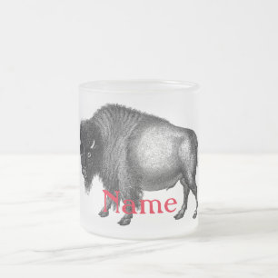 Taza De Cristal Esmerilado Big Bison Buffalo Thunder_Cove