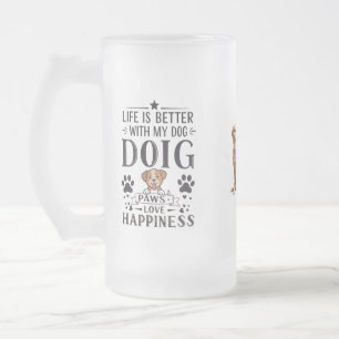 Taza De Cristal Esmerilado Big Paws, Big Happiness Frost Mug