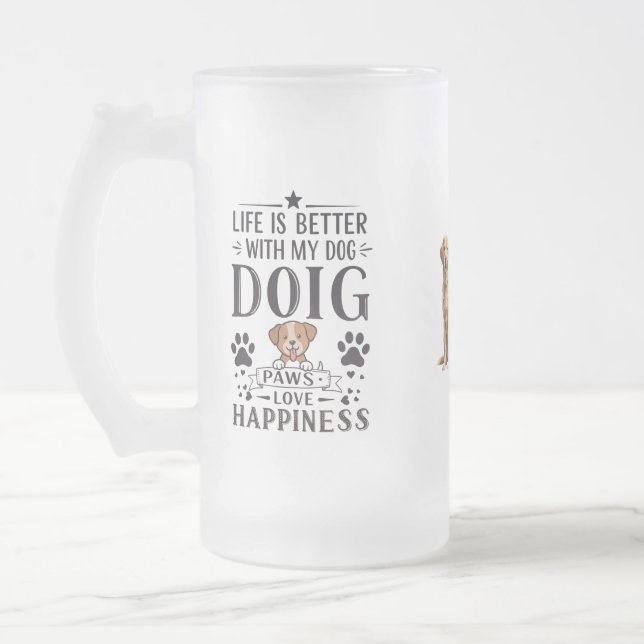 Taza De Cristal Esmerilado Big Paws, Big Happiness Frost Mug (Izquierda)