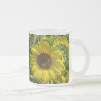Taza De Cristal Esmerilado Big Sunflower Frost Glass Mug