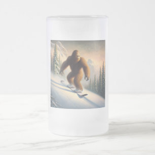 Taza De Cristal Esmerilado Bigfoot Snowboarding
