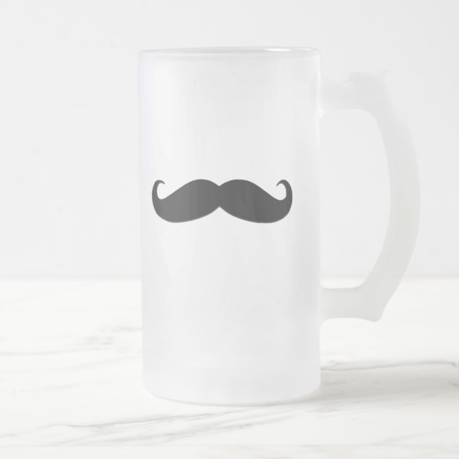 Taza De Cristal Esmerilado Bigote negro o bigote negro para los regalos de la (Derecha)