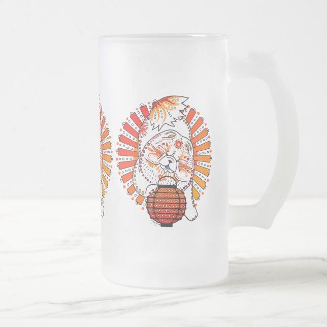 Taza De Cristal Esmerilado BINDI MI TANG - Chow - espuma rana 2 tamaños (Derecha)