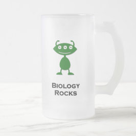 Taza De Cristal Esmerilado Biología de ojos triples rocas verde