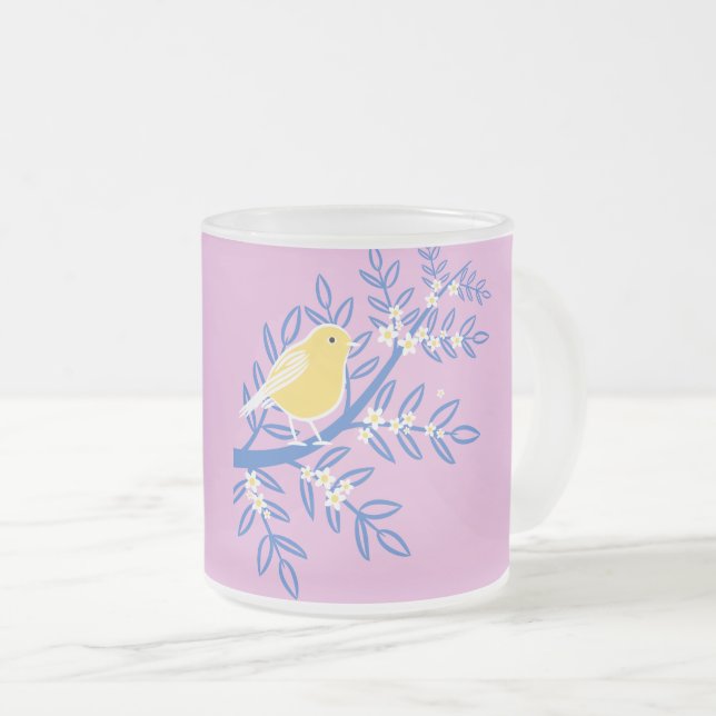 Taza De Cristal Esmerilado Bird Art Mugs (Anverso derecho)