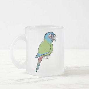 Taza De Cristal Esmerilado Birdorable Azul-dirigió el Macaw