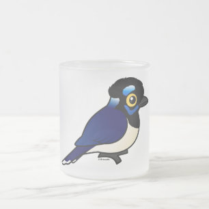 Taza De Cristal Esmerilado Birdorable Jay Felpa-con cresta