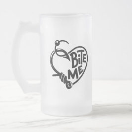 Taza De Cristal Esmerilado Bite Me Fish Hooks