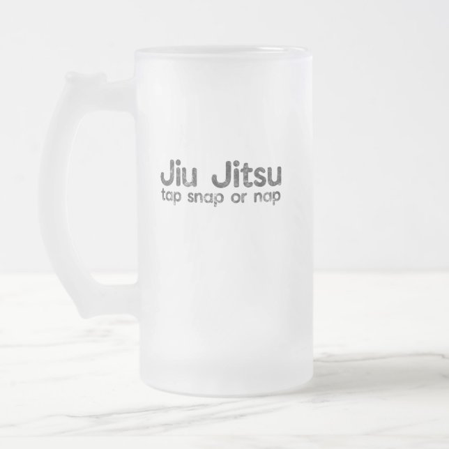 Taza De Cristal Esmerilado BJJ Jiu Jitsu Brasil: Artes marciales rapadas o si (Izquierda)