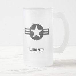 Taza De Cristal Esmerilado Black de USA Liberty