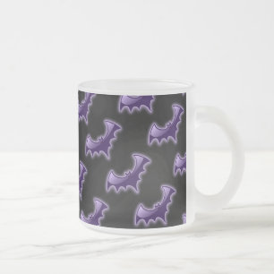 Taza De Cristal Esmerilado Black & Purple Night Wing Bats Mug