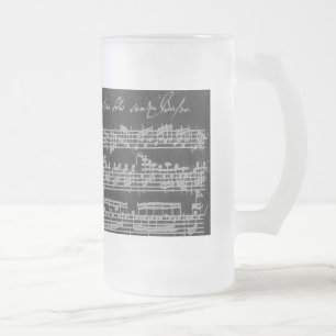 Taza De Cristal Esmerilado Blanco de Bach Partita en negro