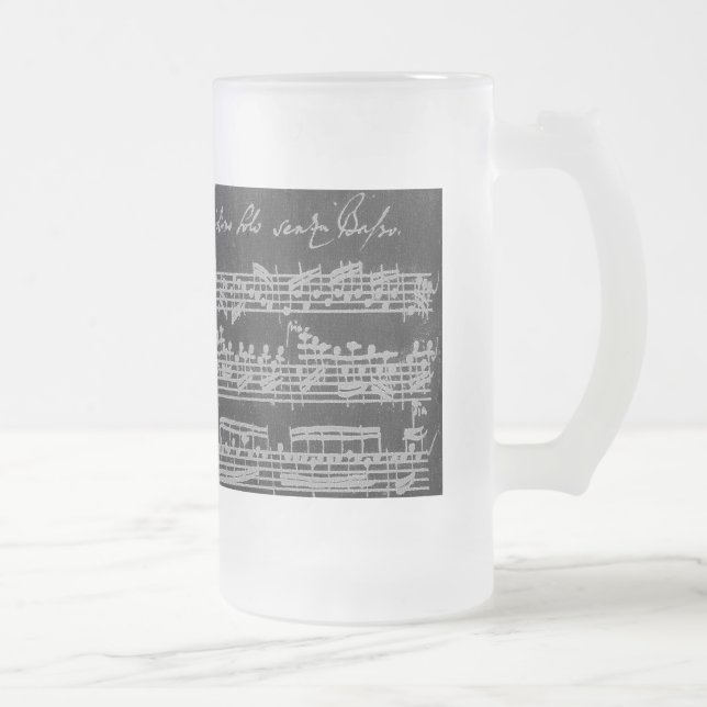 Taza De Cristal Esmerilado Blanco de Bach Partita en negro (Derecha)