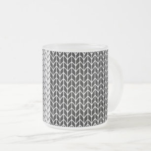 Taza De Cristal Esmerilado BLANCO Y NEGRO CINTURÓN DE Vidrio Fruto