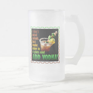 TAZA DE CRISTAL ESMERILADO BLOODY MARY, CARGADO PARA ARRIBA CON LOS LICORES