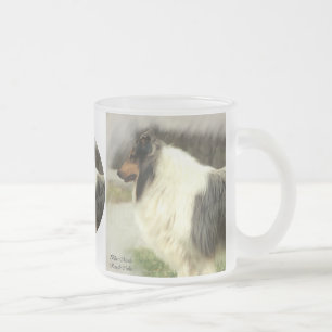 Taza De Cristal Esmerilado Blue Merle Rough Collie Art Gifts Mugs