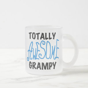 Taza De Cristal Esmerilado Blue Totalmente Awesome Grampy Tshirts y regalos