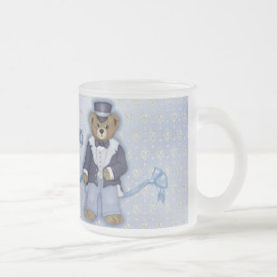 Taza De Cristal Esmerilado Boda de Oso de Teddy - Personalizar
