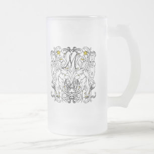 Taza De Cristal Esmerilado Boda del Renacimiento de Lion Rampant