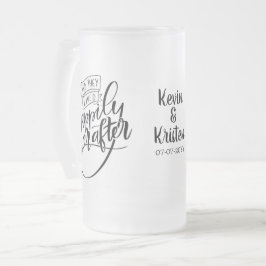 Taza De Cristal Esmerilado Boda Feliz Para Siempre