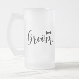 Taza De Cristal Esmerilado Boda Groom-Bowtie,-soltero-fiesta