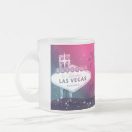 Taza De Cristal Esmerilado Boda Keepsake rosa de Las Vegas