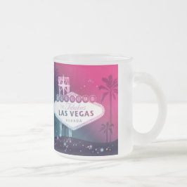 Taza De Cristal Esmerilado Boda Keepsake rosa de Las Vegas