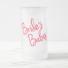 Taza De Cristal Esmerilado Boda Novias Babes