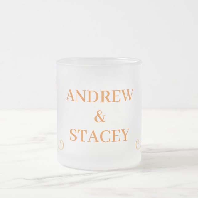 Taza De Cristal Esmerilado Boda otoño Andrew y Stacey Coffee Mug (Centro)