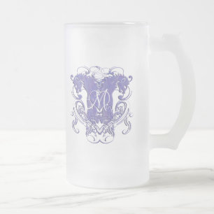 Taza De Cristal Esmerilado Boda Renacimiento León Rampante