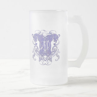 Taza De Cristal Esmerilado Boda Renacimiento León Rampante