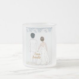 Taza De Cristal Esmerilado Boda Tow Sole