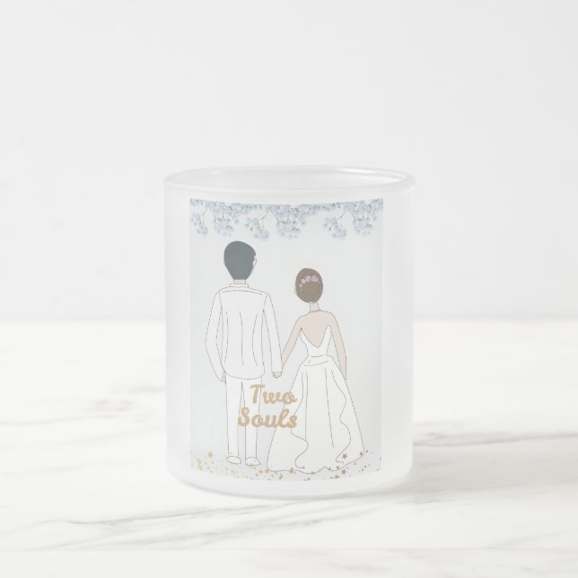 Taza De Cristal Esmerilado Boda Tow Sole (Centro)