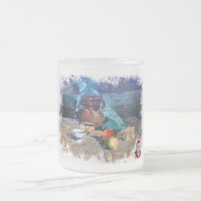 Taza De Cristal Esmerilado Bodegón a espátula (Centro)
