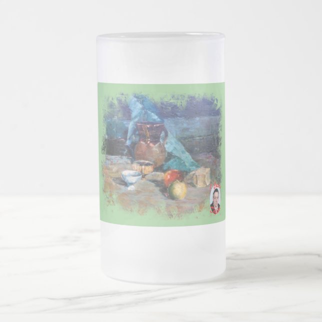 Taza De Cristal Esmerilado Bodegón a espátula (Centro)