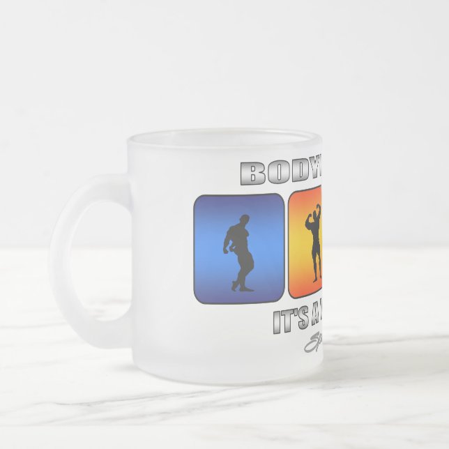 Taza De Cristal Esmerilado Bodybuilding fresco es una manera de vida (Izquierda)