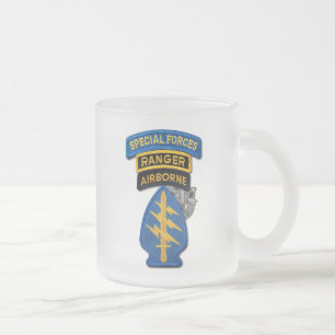 Taza De Cristal Esmerilado Boinas Verdes de las Fuerzas Especiales del Ejérci
