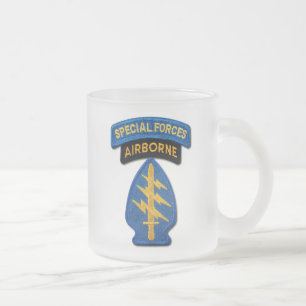 Taza De Cristal Esmerilado Boinas verdes SF SFG de los grupos de las fuerzas
