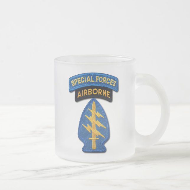 Taza De Cristal Esmerilado Boinas verdes SF SFG de los grupos de las fuerzas (Derecha)