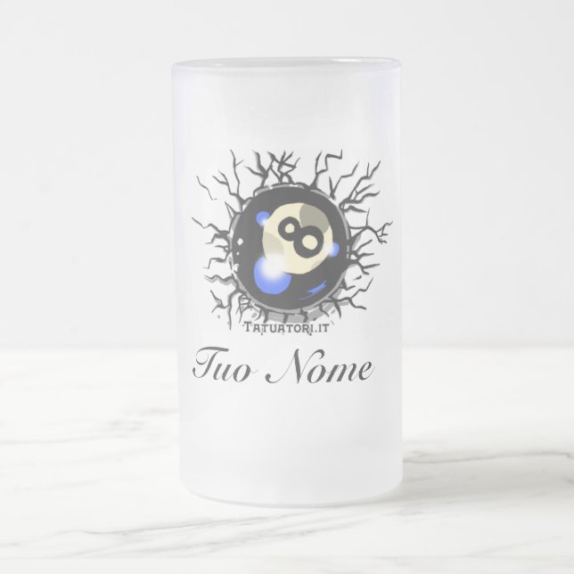 Taza De Cristal Esmerilado Bola de Tatuatori.it ocho (Centro)