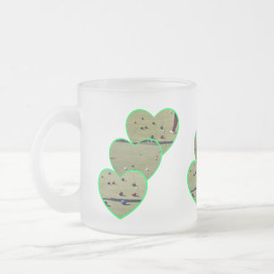 Taza De Cristal Esmerilado Bolas De Césped En El Diseño De Tres Corazones,