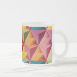 Taza De Cristal Esmerilado Bold Geometric Triangle Pattern 