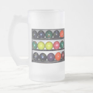 Taza De Cristal Esmerilado Boliche Frosted Glass Beer Mug