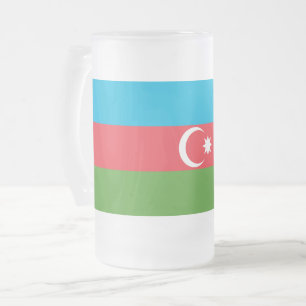 Taza De Cristal Esmerilado Bomba de vidrio escarcha con bandera de Azerbaiyán