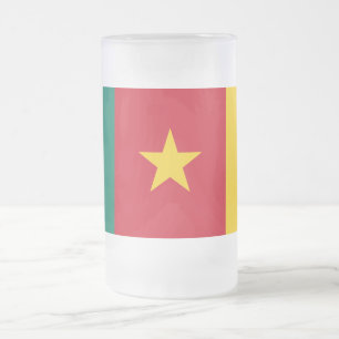 Taza De Cristal Esmerilado Bomba de vidrio escarcha con bandera de Camerún
