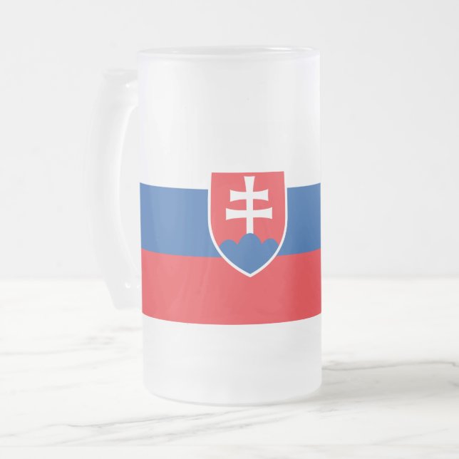 Taza De Cristal Esmerilado Bomba de vidrio escarcha con bandera de Eslovaquia (Anverso izquierdo)