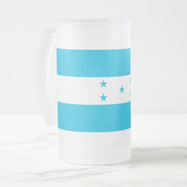 Taza De Cristal Esmerilado Bomba de vidrio escarcha con bandera de Honduras (Anverso izquierdo)