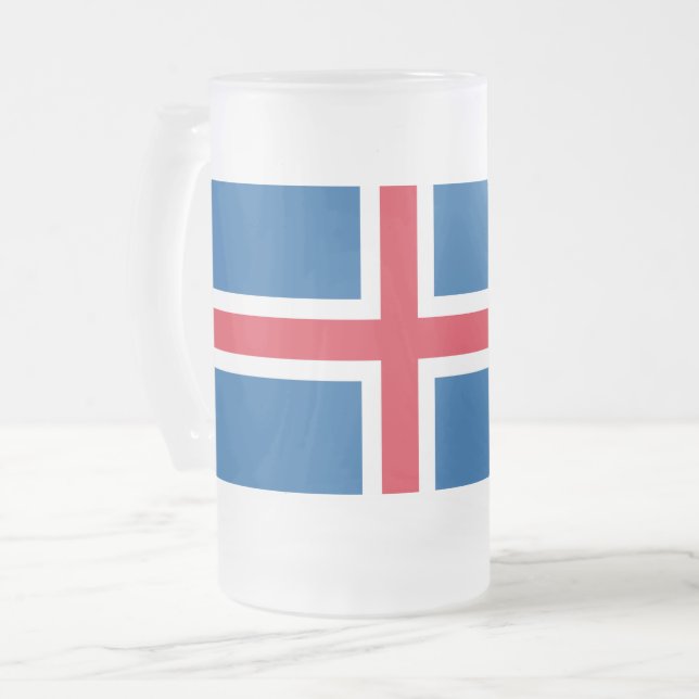 Taza De Cristal Esmerilado Bomba de vidrio escarcha con bandera de Islandia (Anverso izquierdo)