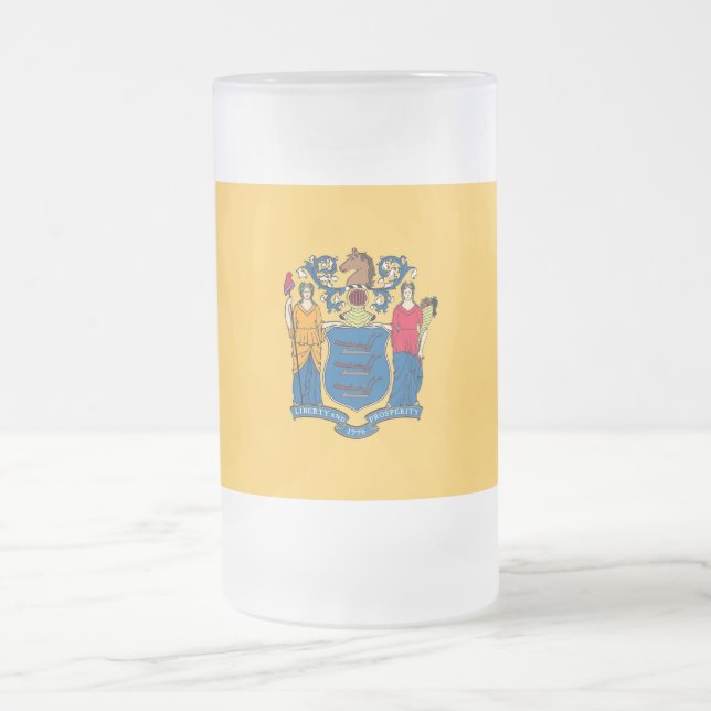 Taza De Cristal Esmerilado Bomba de vidrio escarcha con bandera de Nueva Jers (Centro)