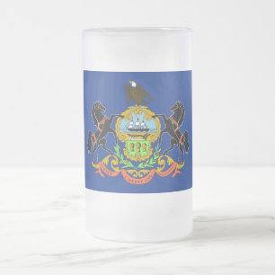 Taza De Cristal Esmerilado Bomba de vidrio escarcha con bandera de Pensilvani